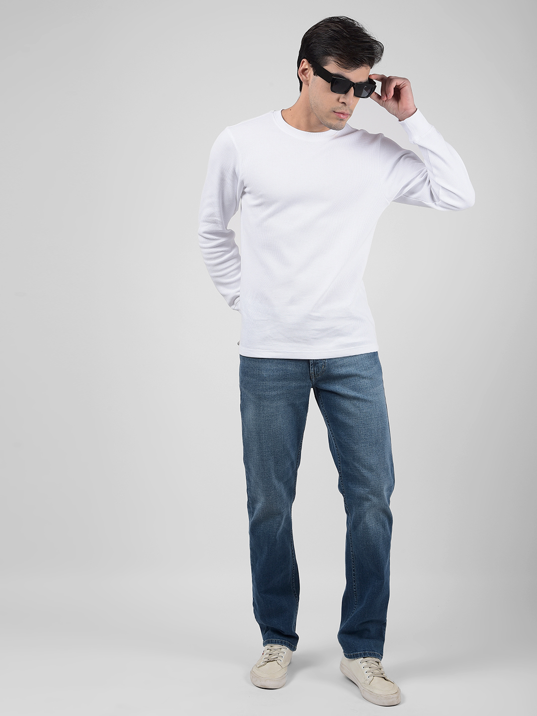 Numero Uno Men Solid Dark Blue Jeans